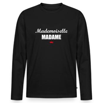 Mademoiselle Madame - Men's Premium Organic Long Sleeve Shirt - black - Front - Nico (187cm)