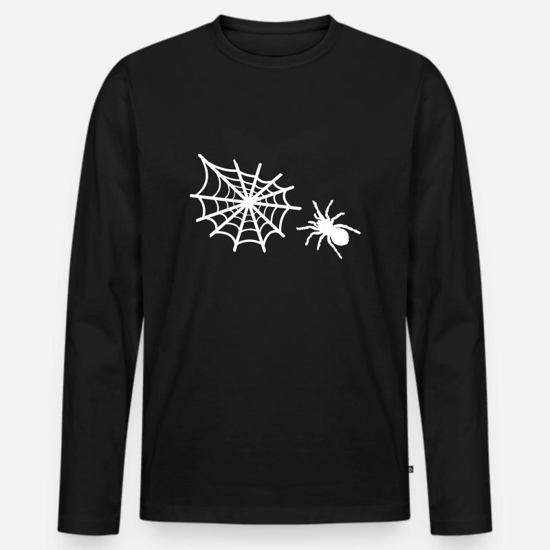 spinne spinnennetz - Männer Premium Bio Langarmshirt - Schwarz