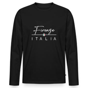 Italie - Florence - Florence - Italie - T-shirt manches longues Premium bio Homme - noir - Devant - Nico (187cm)