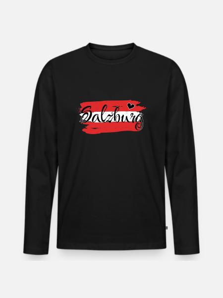 Flag Austria Salzburg - Men's Premium Organic Long Sleeve Shirt - black