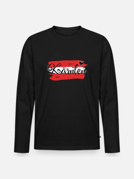 Flag Austria Carinthia - Men's Premium Organic Long Sleeve Shirt - black
