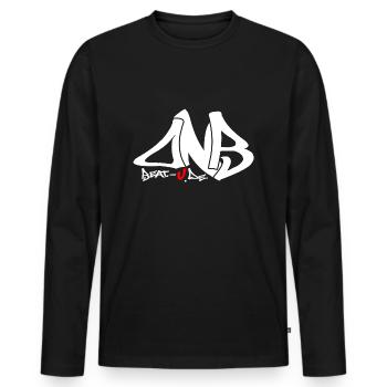 dnb - Männer Premium Bio Langarmshirt - Schwarz - Vorne - Nico (187cm)