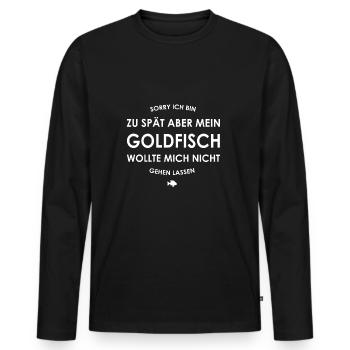 Goldfish, goldfish, comet's tail, Sarasa - Men's Premium Organic Long Sleeve Shirt - black - Front - Nico (187cm)