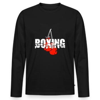 Gants de boxe T-shirts - T-shirt manches longues Premium bio Homme - noir - Devant - Nico (187cm)