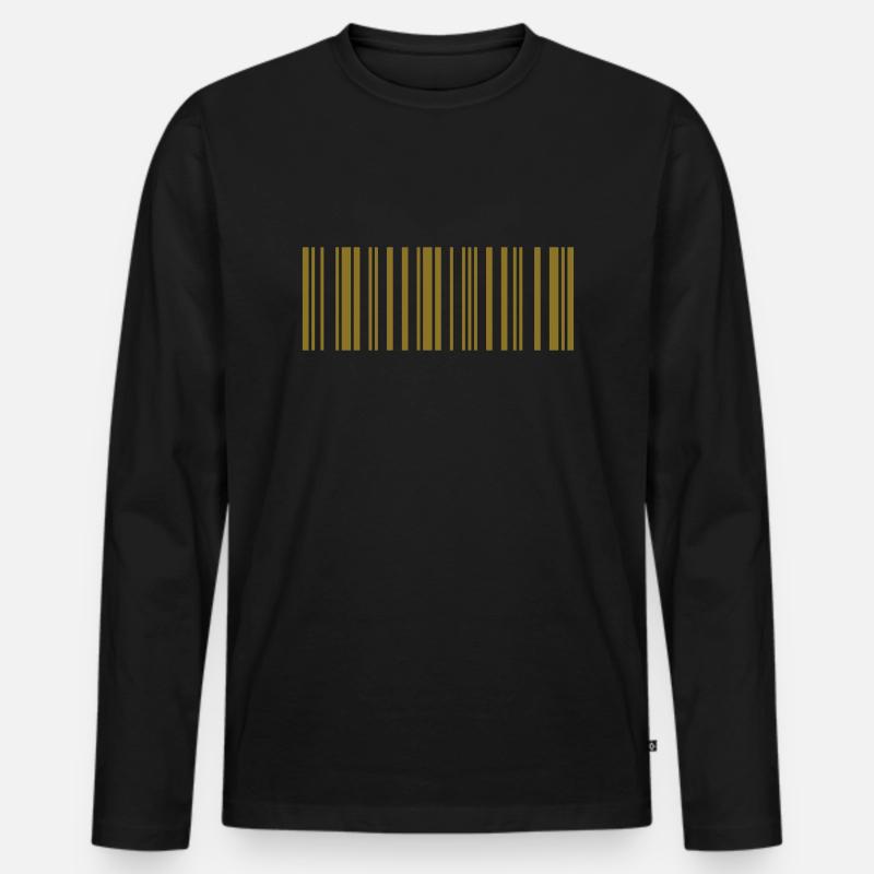 BARCODE Maria - Männer Premium Bio Langarmshirt - Schwarz