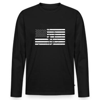 USA Flagge - Männer Premium Bio Langarmshirt - Schwarz - Vorne - Nico (187cm)