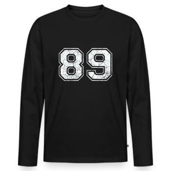 89 dans blanc in Used Look - T-shirt manches longues Premium bio Homme - noir - Devant - Nico (187cm)