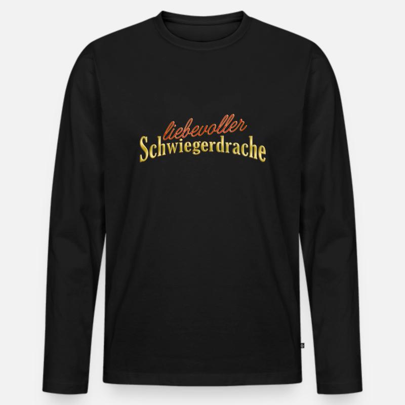 Schwiegerdrache - Männer Premium Bio Langarmshirt - Schwarz