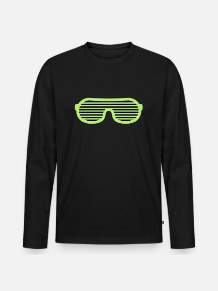 Party Glasses - Men's Premium Organic Long Sleeve Shirt - black