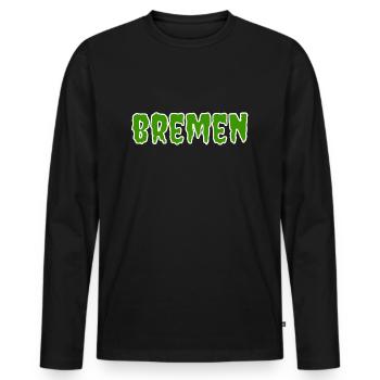 Horror Bremen - Männer Premium Bio Langarmshirt - Schwarz - Vorne - Nico (187cm)