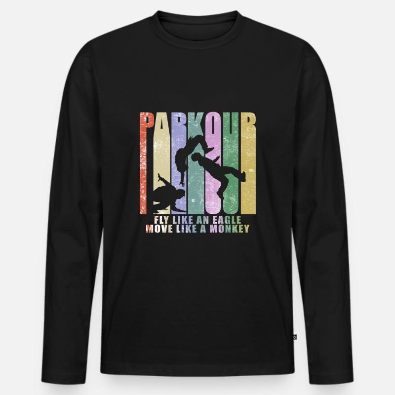 Parkour Freerunner - Männer Premium Bio Langarmshirt - Schwarz