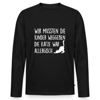 Innere Katze lustiger Spruch Kinder abgeben - Männer Premium Bio Langarmshirt - Schwarz - Vorne - Nico (187cm)