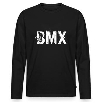 BMX - Männer Premium Bio Langarmshirt - Schwarz - Vorne - Nico (187cm)