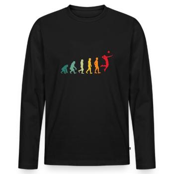 Volleyball Evolution Développement Funny Retro - T-shirt manches longues Premium bio Homme - noir - Devant - Nico (187cm)