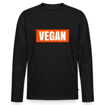 Vegan - T-shirt manches longues Premium bio Homme - noir - Devant - Nico (187cm)