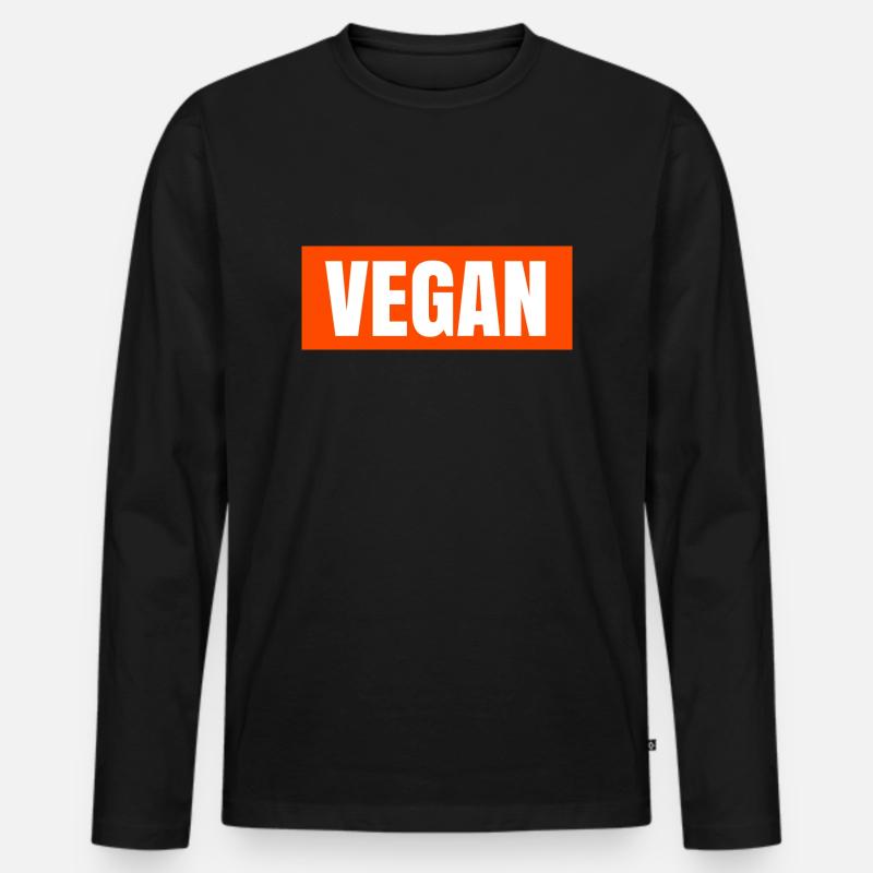 Vegan - Männer Premium Bio Langarmshirt - Schwarz