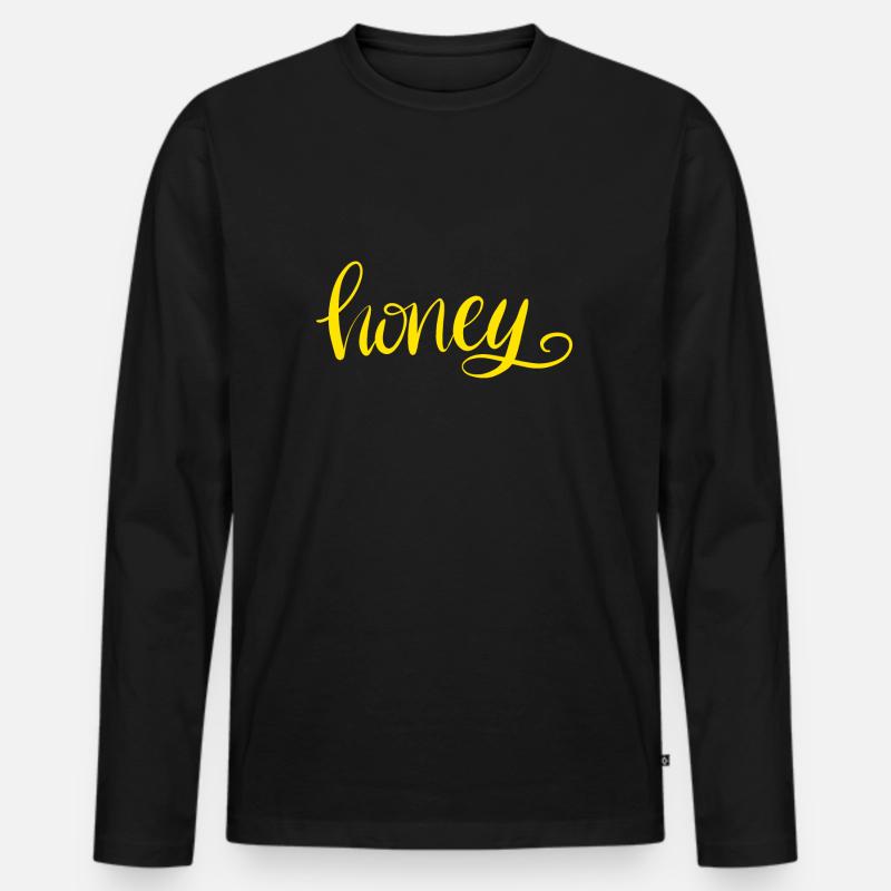 Honey - Männer Premium Bio Langarmshirt - Schwarz
