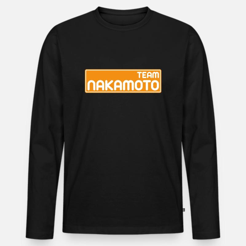 Team Satoshi Nakamoto - Männer Premium Bio Langarmshirt - Schwarz