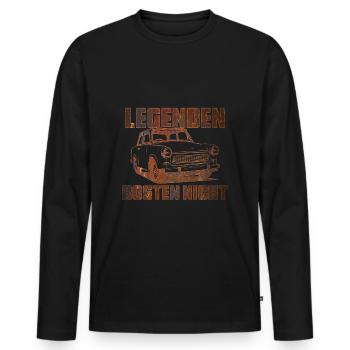 Trabi Trabbi  Pappe DDR Auto - Männer Premium Bio Langarmshirt - Schwarz - Vorne - Nico (187cm)