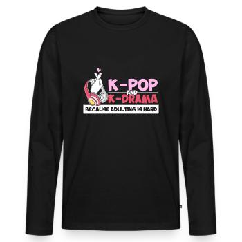 K-Pop K-Pop Merchandise K-Pop Fan Gift - Men's Premium Organic Long Sleeve Shirt - black - Front - Nico (187cm)