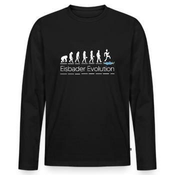 eisbader winterschwimmen evolution eiswasser - Männer Premium Bio Langarmshirt - Schwarz - Vorne - Nico (187cm)