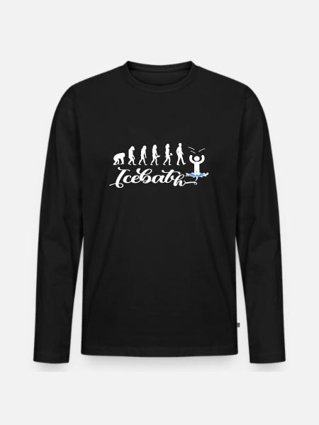 icebath evolution winterbader winterschwimmen cold - Männer Premium Bio Langarmshirt - Schwarz