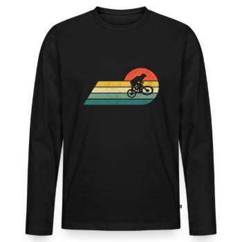 Bicycle Cycling Cycling Retro - Men's Premium Organic Long Sleeve Shirt - black - Front - Nico (187cm)