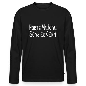 Harte Weiche Schaler Kern - Männer Premium Bio Langarmshirt - Schwarz - Vorne - Nico (187cm)