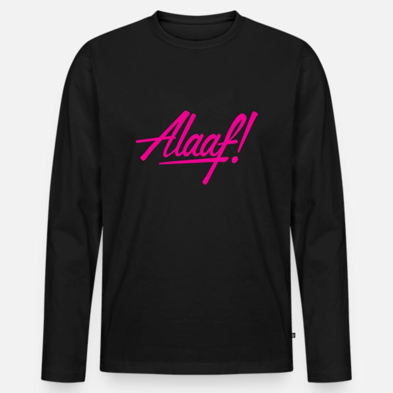 Alaaf! Design rosa - Männer Premium Bio Langarmshirt - Schwarz