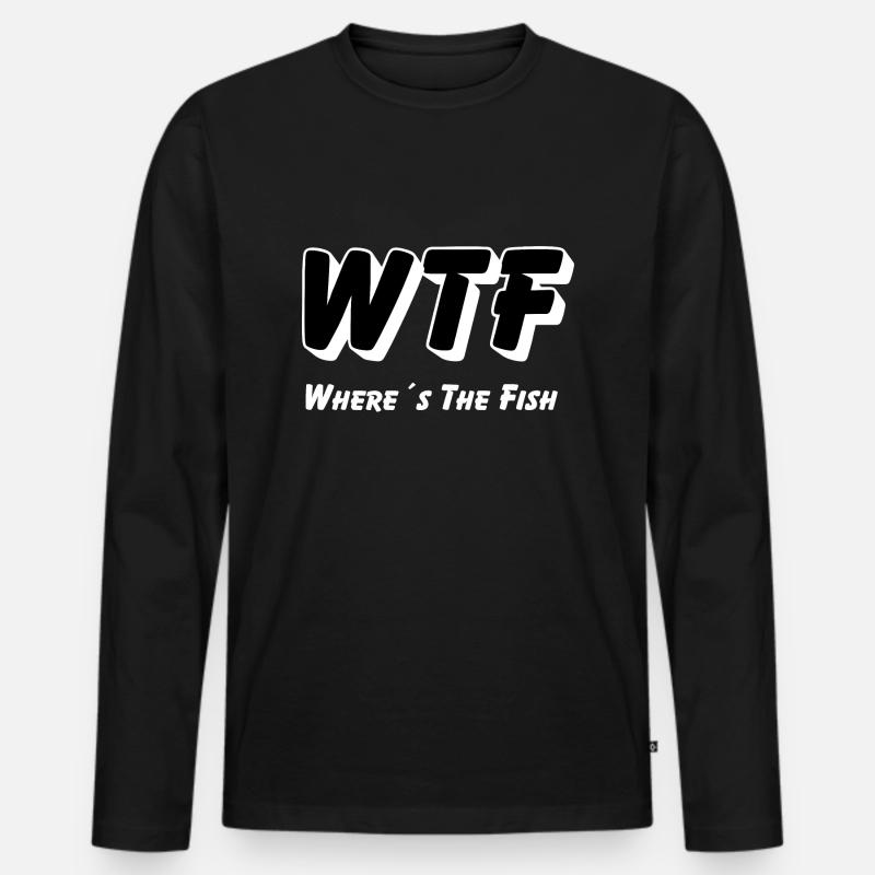 WTF - Where´sThe Fish - Männer Premium Bio Langarmshirt - Schwarz