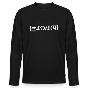 Wiesbaden - T-shirt manches longues Premium bio Homme - noir - Devant - Nico (187cm)