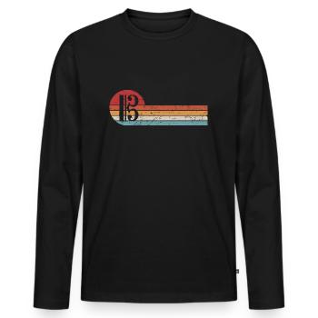 Alto clef alto alto retro clef - T-shirt manches longues Premium bio Homme - noir - Devant - Nico (187cm)