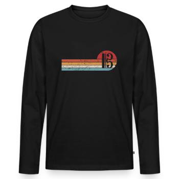 Alto clef alto alto retro clef - T-shirt manches longues Premium bio Homme - noir - Devant - Nico (187cm)