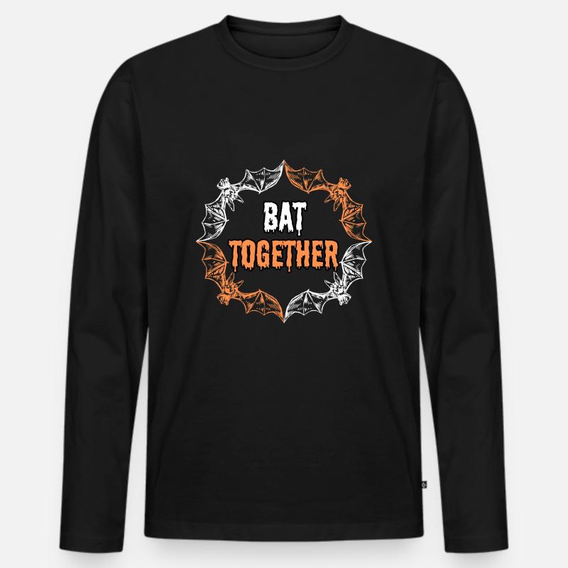 Fledermaus zusammen - Männer Premium Bio Langarmshirt - Schwarz
