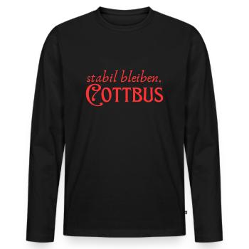 Rester stable Cottbus - T-shirt manches longues Premium bio Homme - noir - Devant - Nico (187cm)