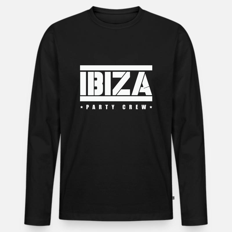 ibiza party crew - Männer Premium Bio Langarmshirt - Schwarz