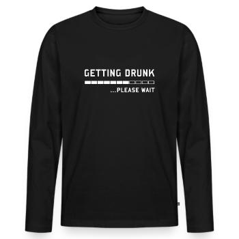 Getting Drunk, Please Wait - für Biertrinker 1 - Männer Premium Bio Langarmshirt - Schwarz - Vorne - Nico (187cm)