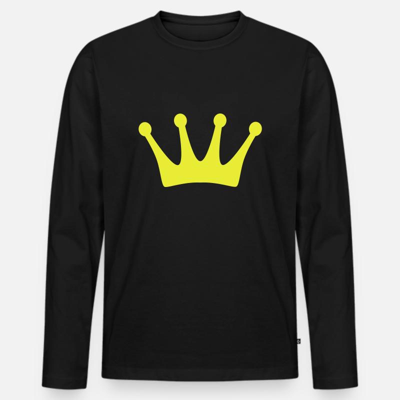 Krone 4 - Männer Premium Bio Langarmshirt - Schwarz