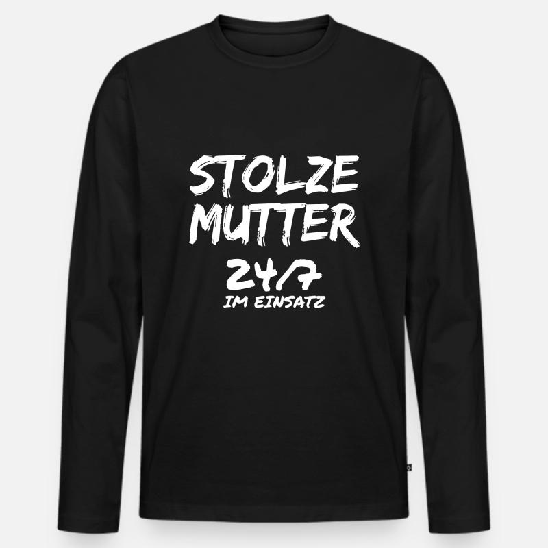 STOLZE MUTTER - Männer Premium Bio Langarmshirt - Schwarz