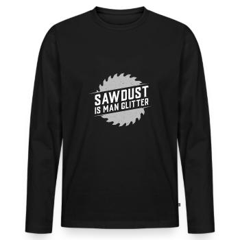 Les sciure sont les paillettes de cadeau de l’homme - T-shirt manches longues Premium bio Homme - noir - Devant - Nico (187cm)