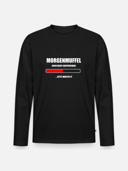 Morning Muffle Loading - Men's Premium Organic Long Sleeve Shirt - black