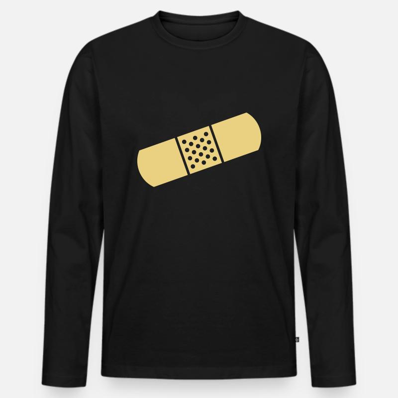 Pflaster - Männer Premium Bio Langarmshirt - Schwarz
