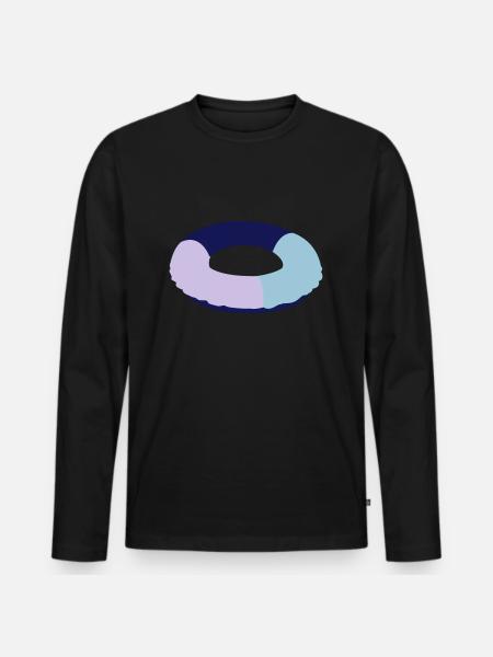 schwimmring - Männer Premium Bio Langarmshirt - Schwarz
