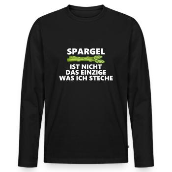 Lustiges Shirt für Spargelstecher - Männer Premium Bio Langarmshirt - Schwarz - Vorne - Nico (187cm)