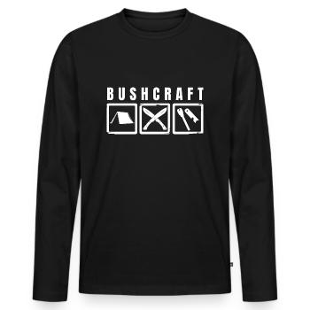 Bushcraft - Men's Premium Organic Long Sleeve Shirt - black - Front - Nico (187cm)