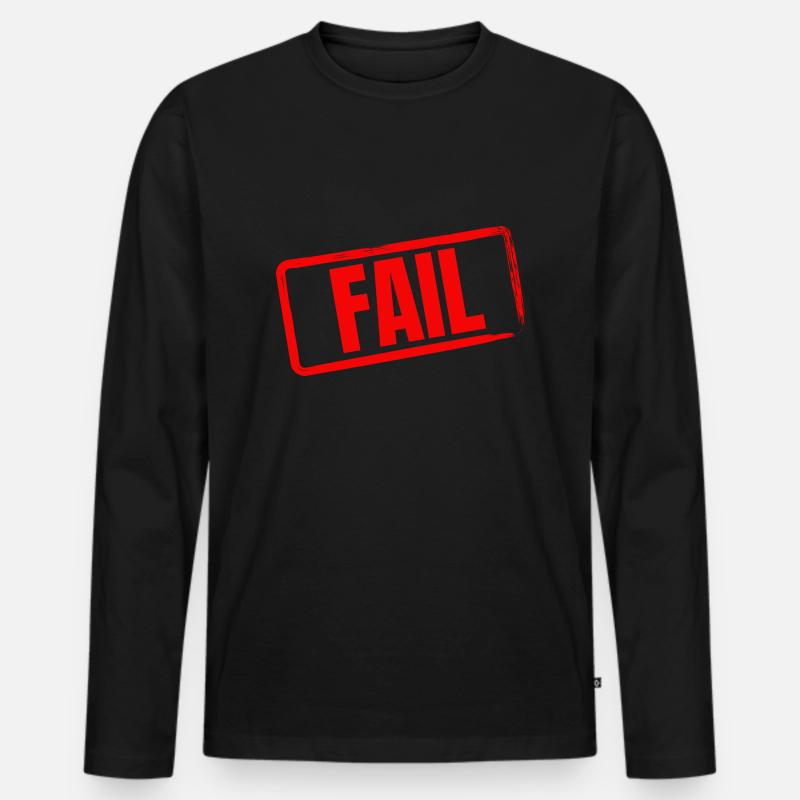 FAIL - Männer Premium Bio Langarmshirt - Schwarz