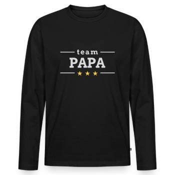 Team Daddy Father's Day Gift - Men's Premium Organic Long Sleeve Shirt - black - Front - Nico (187cm)