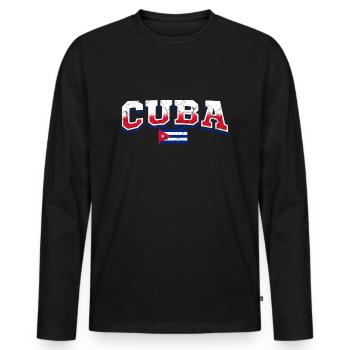 Cuba - Men's Premium Organic Long Sleeve Shirt - black - Front - Nico (187cm)