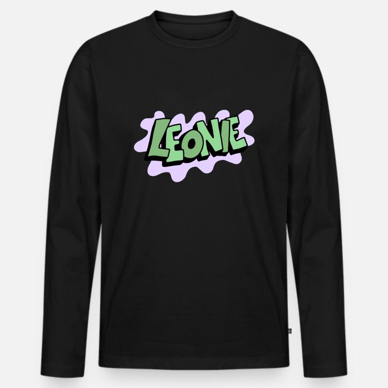 Grafitti Name Leonie - Männer Premium Bio Langarmshirt - Schwarz