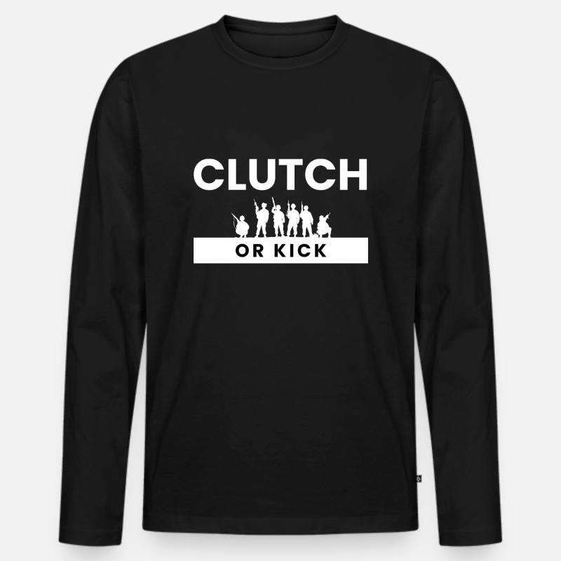 Kupplung oder Kick - Männer Premium Bio Langarmshirt - Schwarz